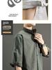 2024 Men's Japanese-Style Casual Stand Collar Shirt - Three-Quarter Sleeve, Loose Fit, Cotton & Linen