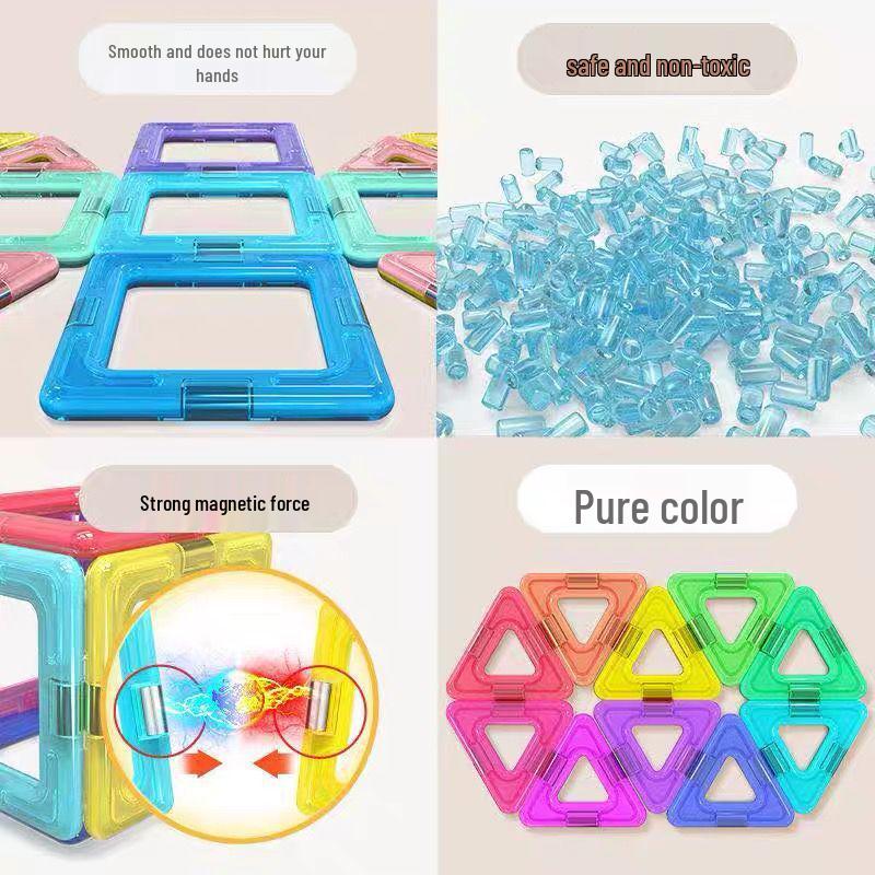 Large Magnetic Building Tiles Set for Kids - Educational Suction Magnet Blocks