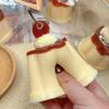 Squishy Imitation Caramel Pink Pudding Dessert Cake Squeeze Toy Cherry Pudding Soft Rubber Elastic Jelly Toy Girl Gift Kids Toys