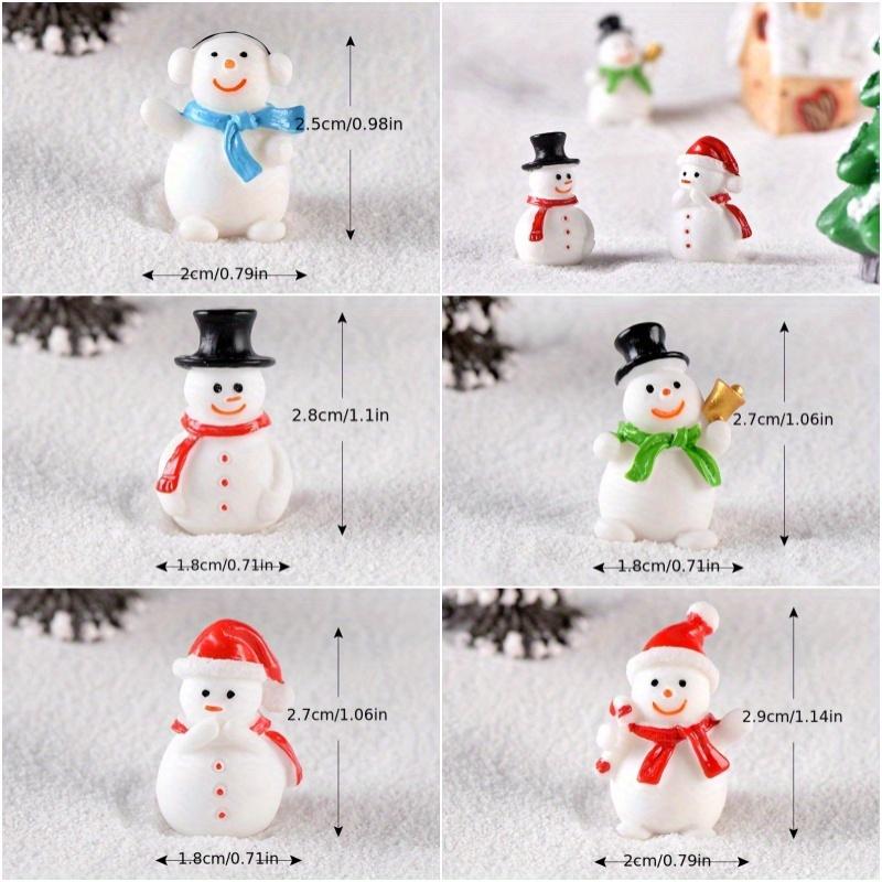 1 Stück Harz Schneemann, Weihnachtsmann, Weihnachtsstrümpfe, Geschenke, Glocken, Kränze, 3D festliche Figuren, Miniatur-Ornamente für Heim- und Küchendekoration