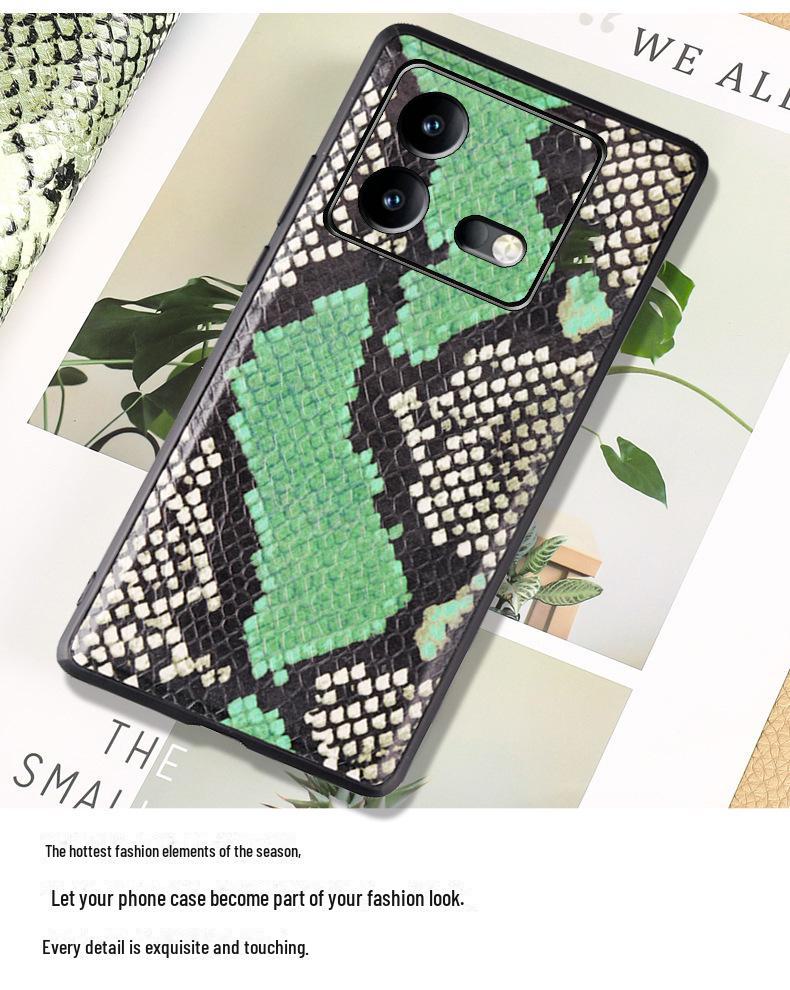 iQOO Neo9 Cowhide Python Pattern Leather Protective Case