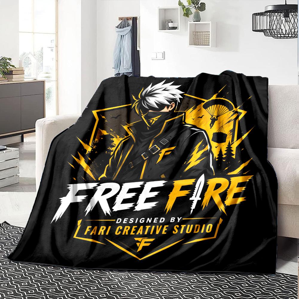 Free Fire Flannel Blanket, High quality Comfortable for All Seasons, Home Decor, Warmth and Comfort