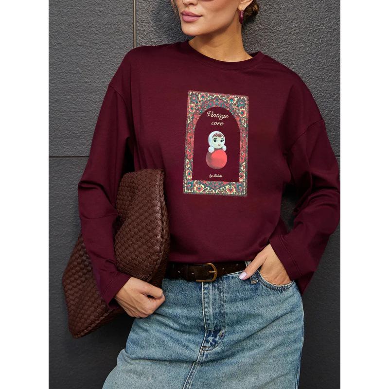 

Fat MM Cartoon Graphic Plus Size Women s Cotton T-Shirt: American Trendy Design with Straight Shoulder, Short Sleeves, and a Relaxed Fit. 3XL