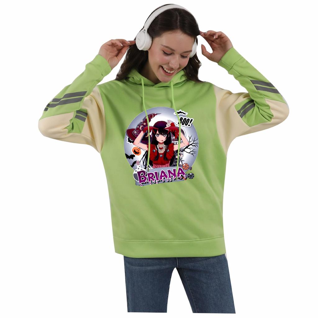 Oshi no Ko Color Block Patchwork Hoodie with Fleece Lining