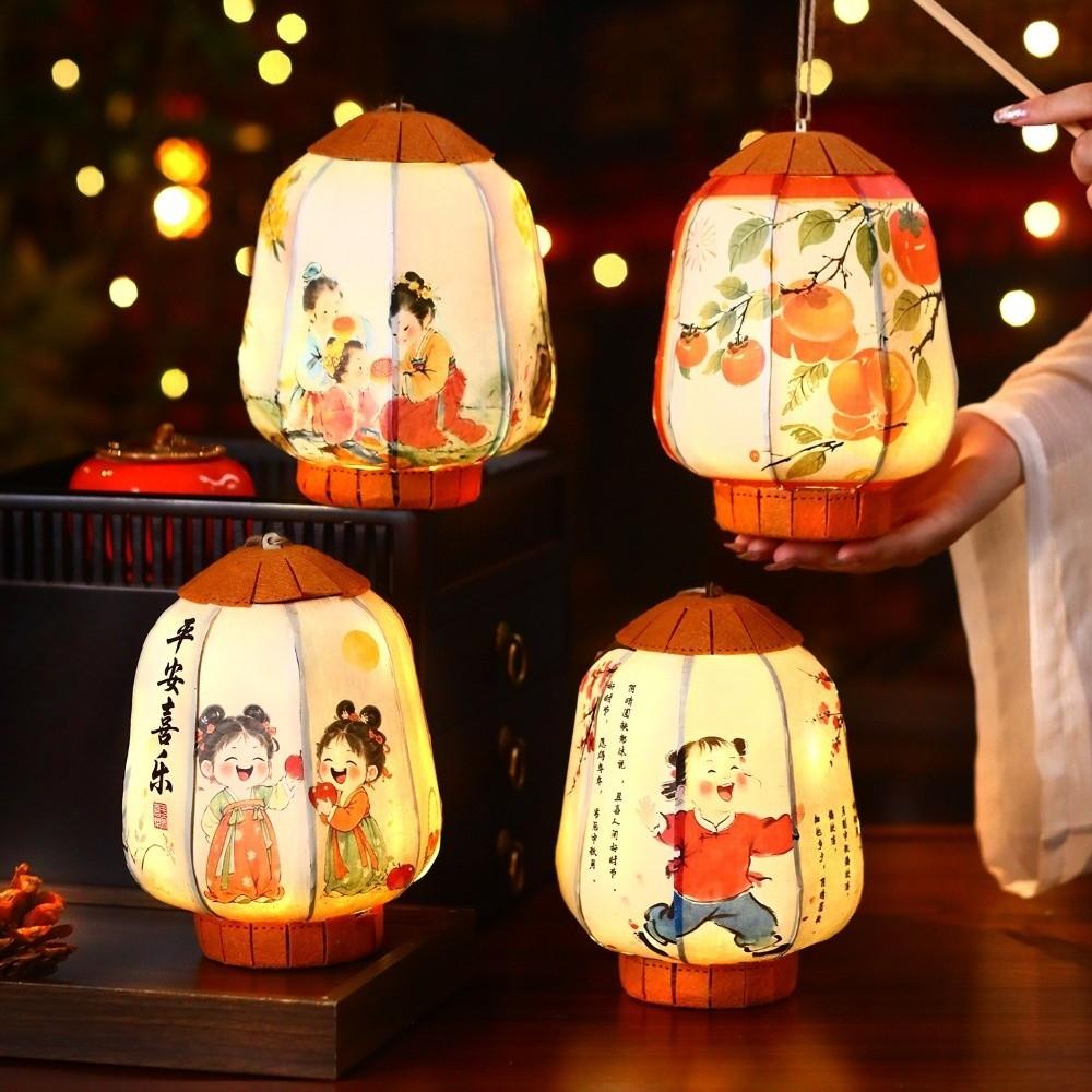 Good Luck New Year Lantern Traditional Handheld Lantern Ancient Style Lantern New Year Celebration