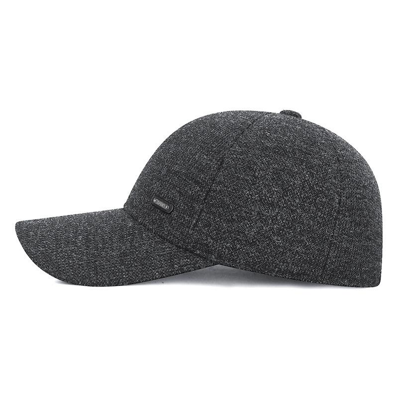 Men's thickened warm earflap baseball cotton hat - full coverage outdoor cold weather protection - dad's duckbill cap for middle-aged and elderly