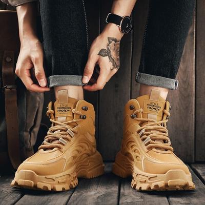 Men's Anti Slip High Top Breathable British Vintage Comfortable Outdoor Hiking Desert Combat Lace Up Work Boots Hot Selling