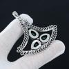 Smaragd Edelstein Top Qualität Edelstein Handgefertigter Anhänger 925 Sterling Silber Anhänger, Antik Silber Anhänger, Drei Stein Anhänger für Geschenke
