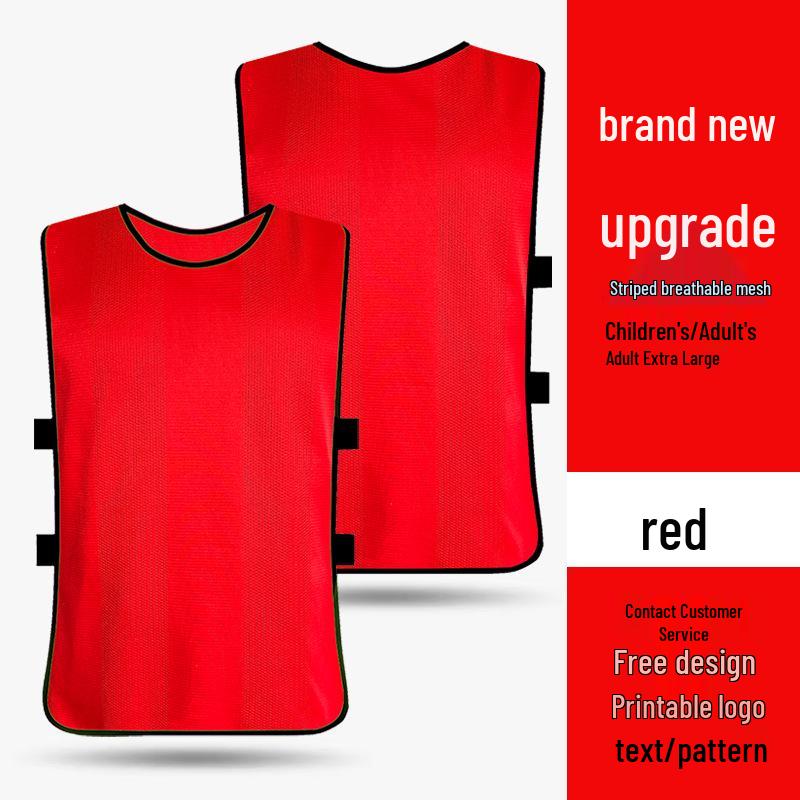 

Полосатый жилет для столкновений для детей и взрослых - Тренировочная экипировка для футбола M (Children) красный