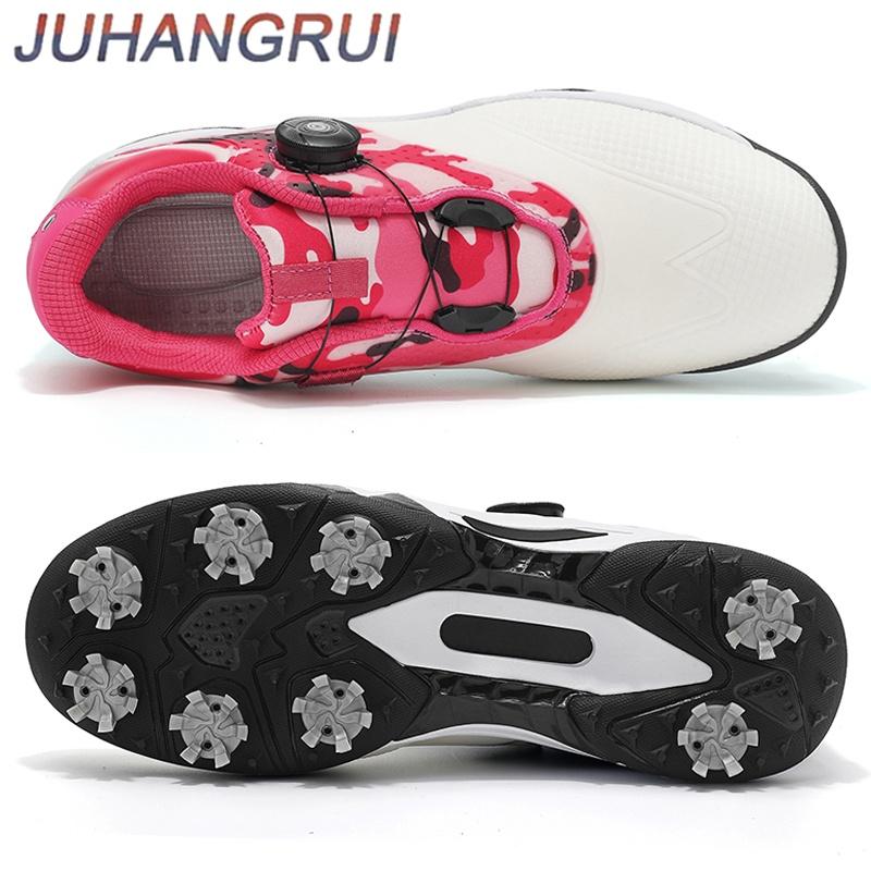 Professionelle Herren-Golfschuhe Fester Knopf Freizeit-Wettkampf-Trainingsschuhe Atmungsaktiv Unisex-Golfschuhe mit Spikes