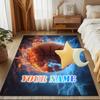 Tappetino personalizzato con nome "Fiammata da Basket Elettrico" Tema Tappetino per Pavimento Ideale per Soggiorno, Sale Giochi, Ufficio, Camera da Letto Design Giocoso