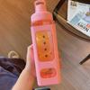 700/900ml Kawaii Pastel Water Bottle with Straw Girl Plastic Travel Tea Juice Milk Cup Portable Cute Shaker Drink Bottle Gift