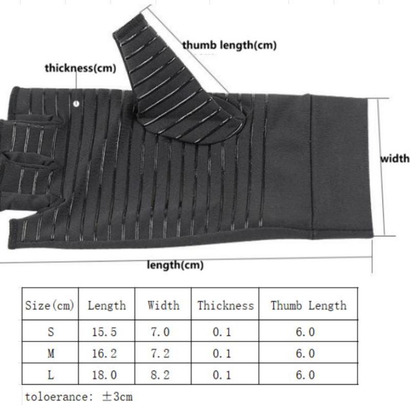 

1Pair Copper Compression Arthritis Gloves for Hand Pain Relief Carpal Tunnel 1pair-S чёрный