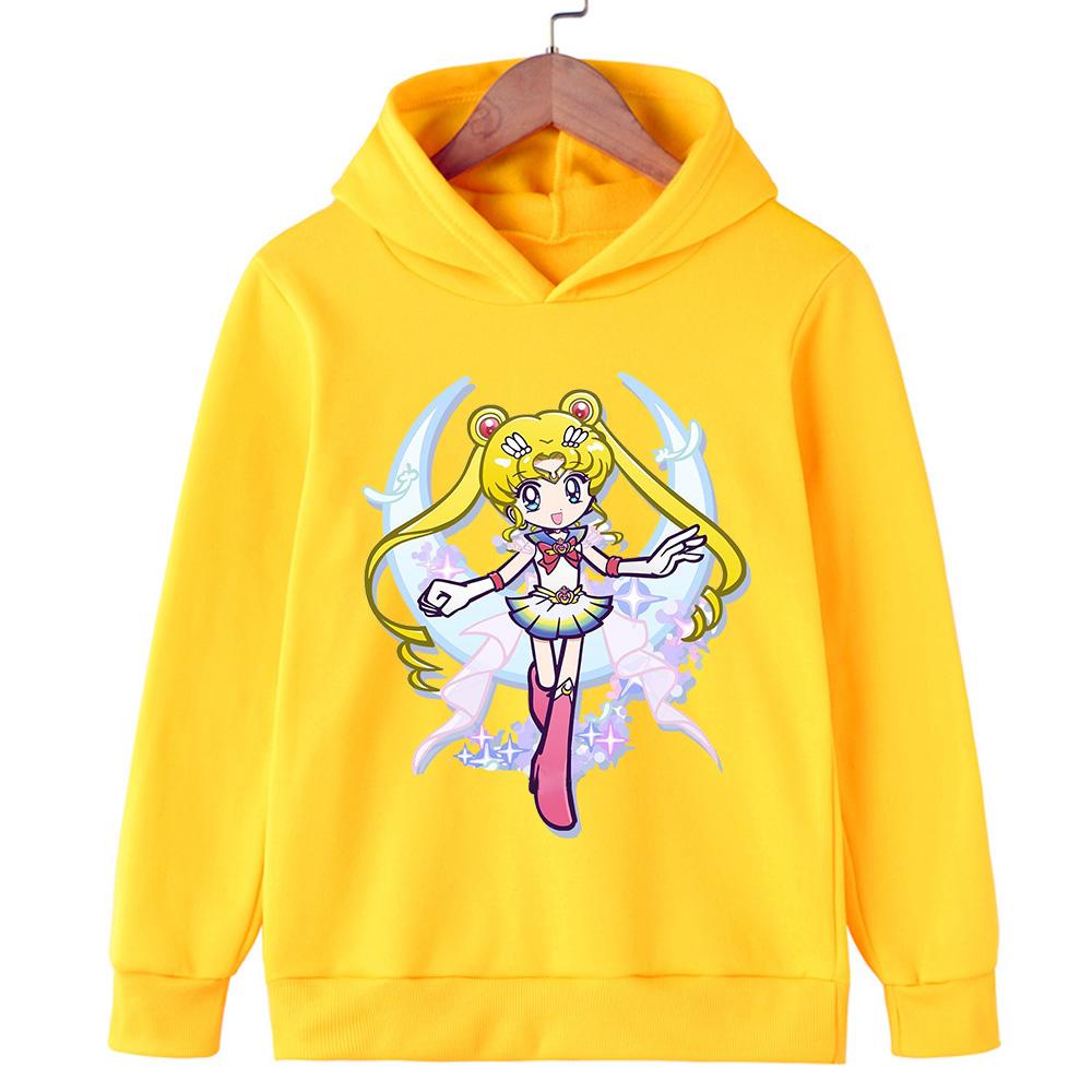 Japanese Anime Pattern Children's Sweatshirt Autumn  Girls Youth College Style Hooded Sweatshirt Pullover