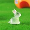 10pcs Cute Luminous Resin Easter Bunny Ornament Glowing in the Dark Miniature Rabbits Figurines Micro Landscape Decor