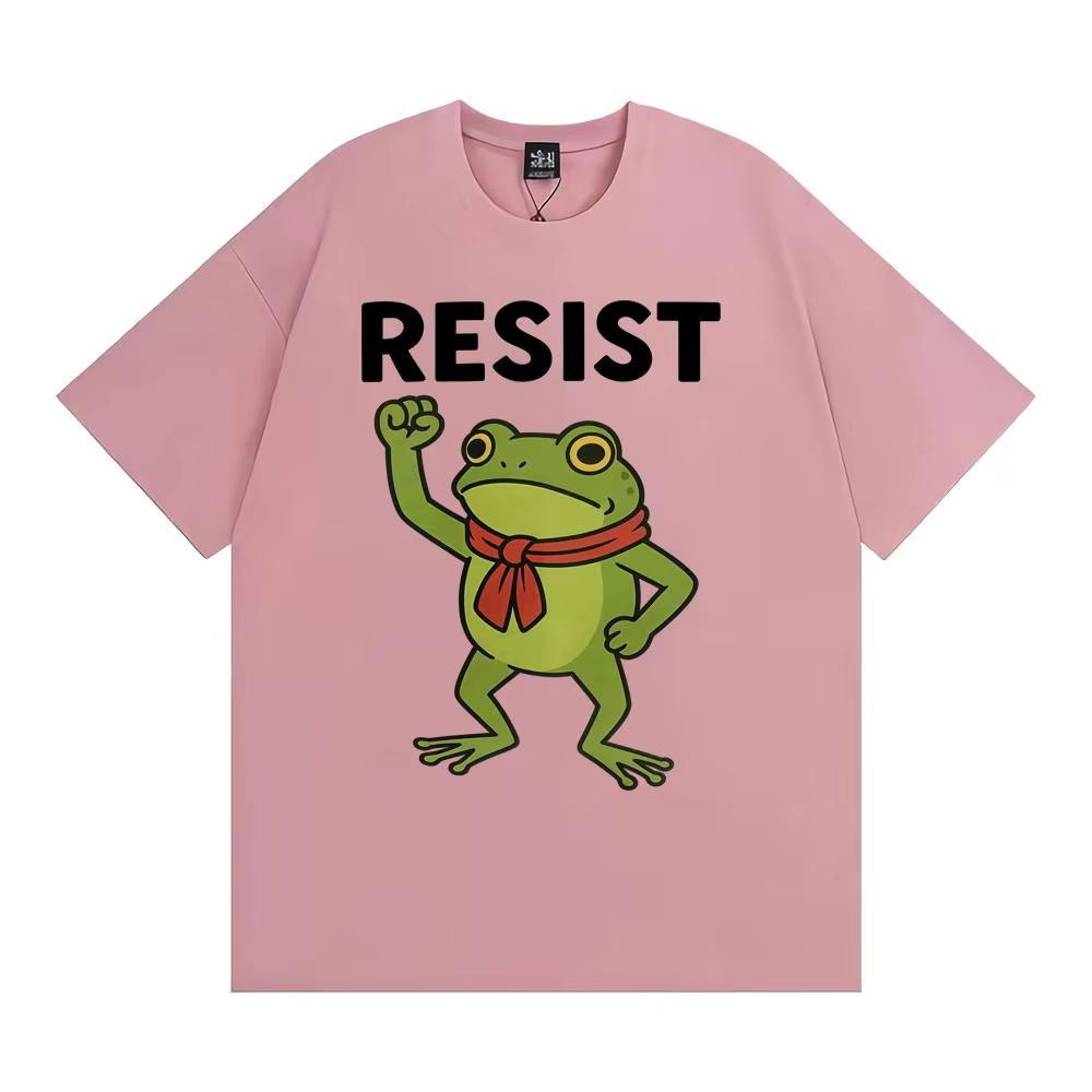 Protest Frog Activism Gift Revolutionary Frog T Shirt Funny Resist Meme Tee Shirt Unisex Women Fashion Casual Cotton ONeck Tshirt