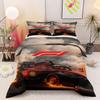 Duvet Cover Pillowcase Bedding Set F1 Ferrari Car Fire Smoke Burnout Racing Kids Room Decor