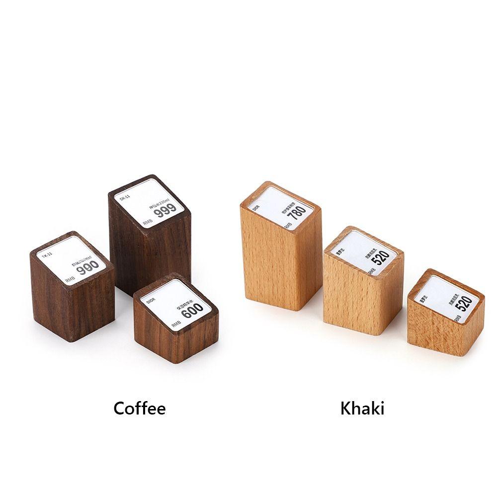Wood Base Price Tag Holder Acrylic Window Acrylic Label Stand Display Stand  Jewelry Display