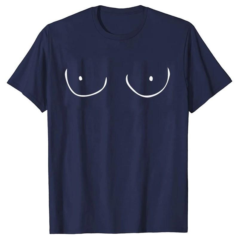 Boobie Nipple Piercing Tshirt Trendy Unisex Feminism Graphic Tshirt Aesthetic Female Breast Cancer Awareness Top Tee Shirt Tops