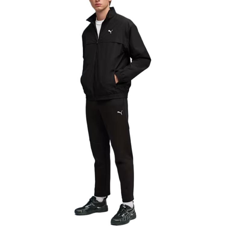 Puma Logo Elastic Quick-Dry Straight-Leg Knitted Sports Pants Men bottoms 694178-01