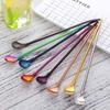 Reusable Bar Tea Party Drinking Straw Bent Filter 2 In 1 Stainless Steel Coffee Spoon
