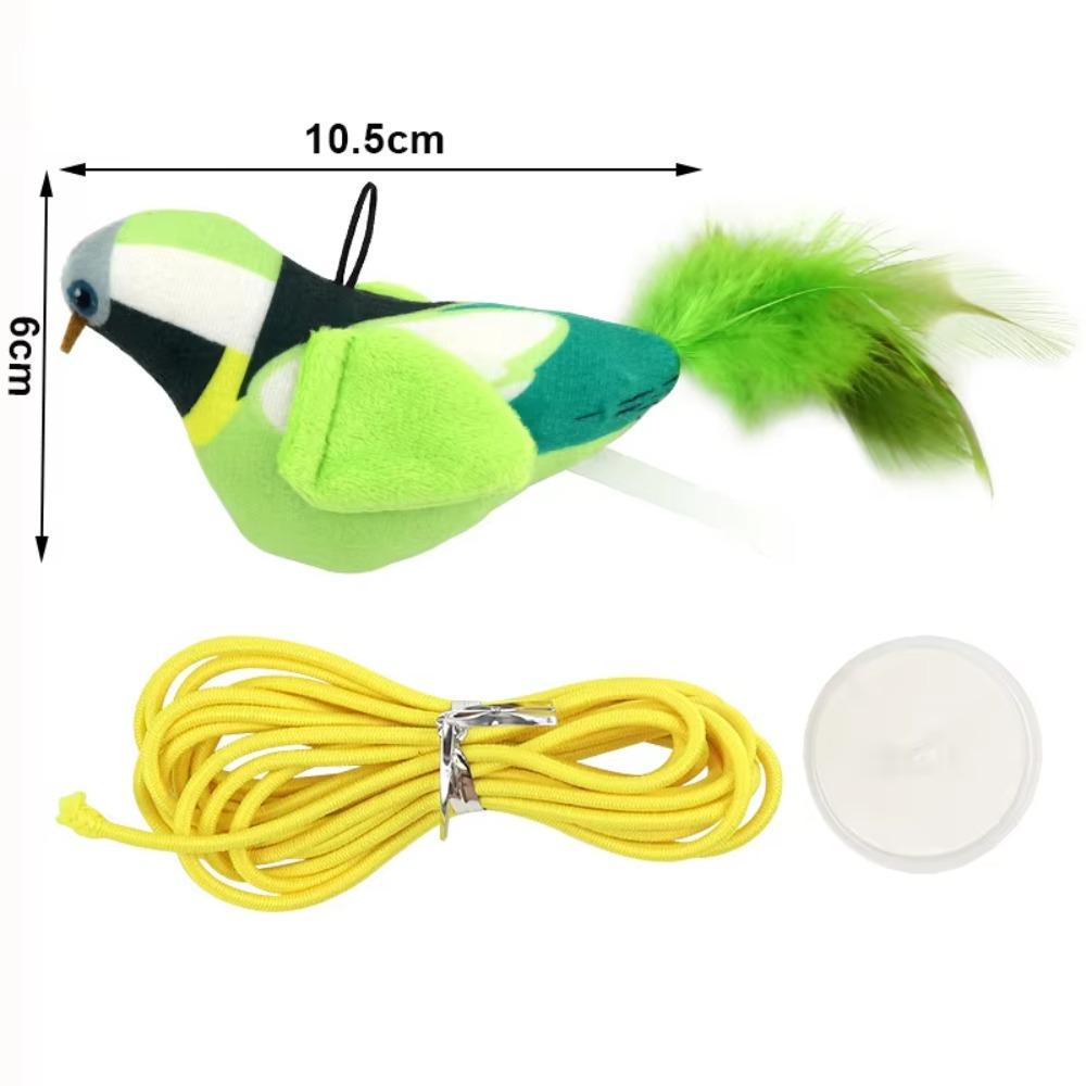 Vivid Chirping Interactive Bird Cat Toys Electronic Bird Fun Attract Cat Toy  for Indoor Cats