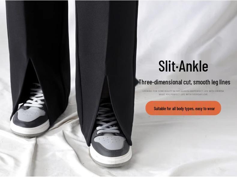 2024 Herbst Damen High-Waist Micro Flare Weitbein Schlitz Anzughose - Vielseitig, Schlankmachend, Lässige Hose