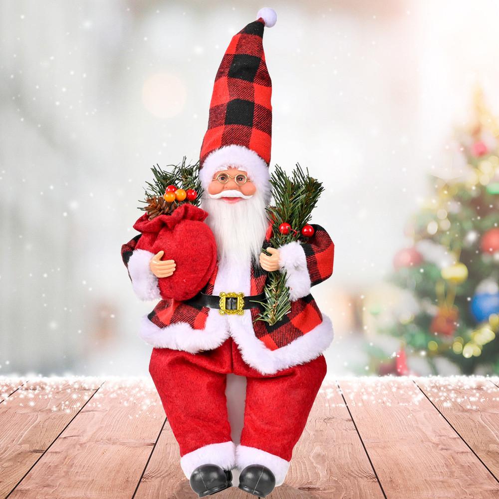 

Sitting Handcrafted Resin Santa Claus Figurine For Elegant Christmas Home Accents Red Santa