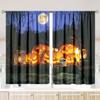 2 Stück Halloween Dämon Kürbis Laterne Druck Vorhang - Polyestermaterial - geeignet für Schlafzimmer Wohnzimmer Arbeitszimmer