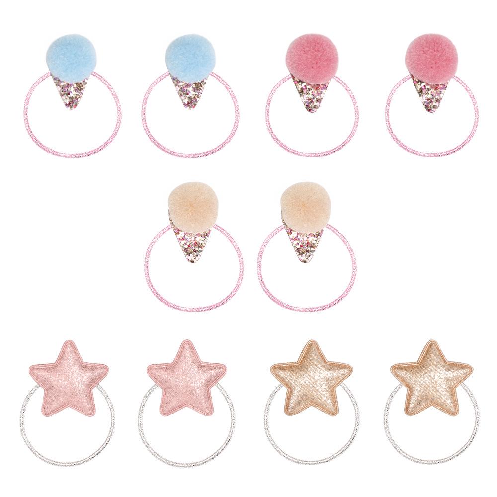 Five-Pointed Star Sequin Elastic Hair Tie for Kids – No Damage Rubber Band
