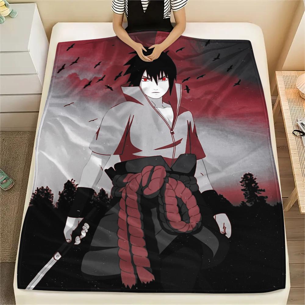 Flanelová deka se vzorem Sasukeho Uchihy, Vysoce kvalitní, Pohodlná pro všechna roční období, Domácí dekorace, Teplo a pohodlí, Perfektní pro dárky.