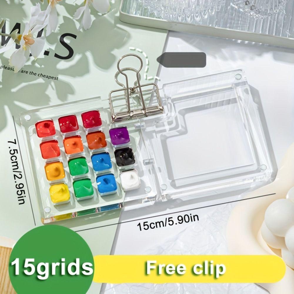

8/15 Grid Watercolor Paint Palette Acrylic Empty Paint Box Paint Pigment Box Art Painting Supplie Notebook