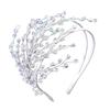 Sparkly Design Crystal Bridal Headband Double Layer Handmade Headpiece  For Bridesmaids