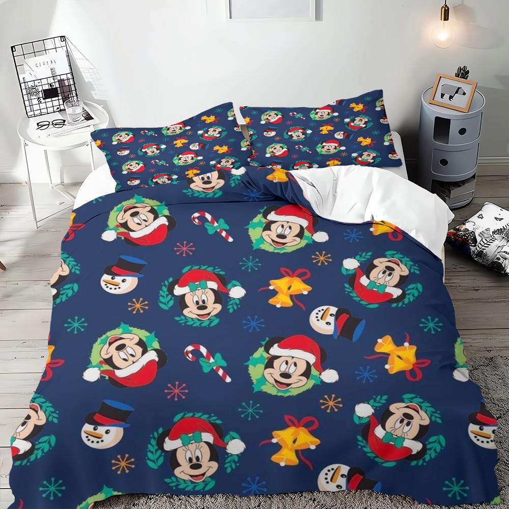 Christmas Duvet Cover Cartoon Santa Claus Christmas Tree Bedding Set for Children Teens Bedroom Decoration Queen King Full Size
