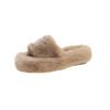Fashion Winter Fashion Soft Warm New Comfort Flat Fur Slipper Outside Fluffy Slippers Indoor Soft Plush Shoe Women Luxury Slippers