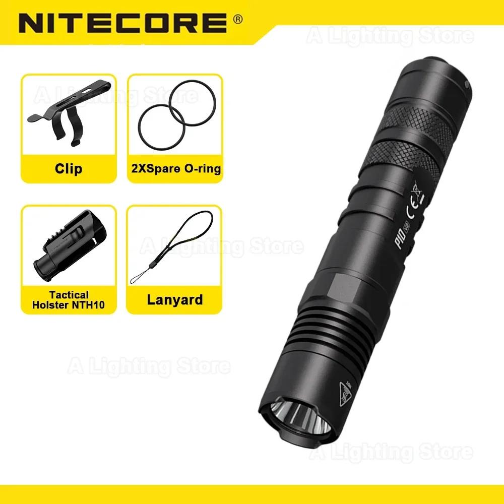 NITECORE P10 V2 Tactical Flashlight Self Defense Torch Led Flashlight For Camping Flash Light Searching Handlamp Hiking Light