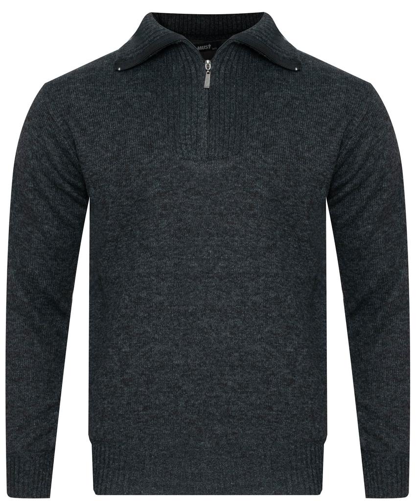 Men' Turtleneck Sweater - S8619 Dark Gray
