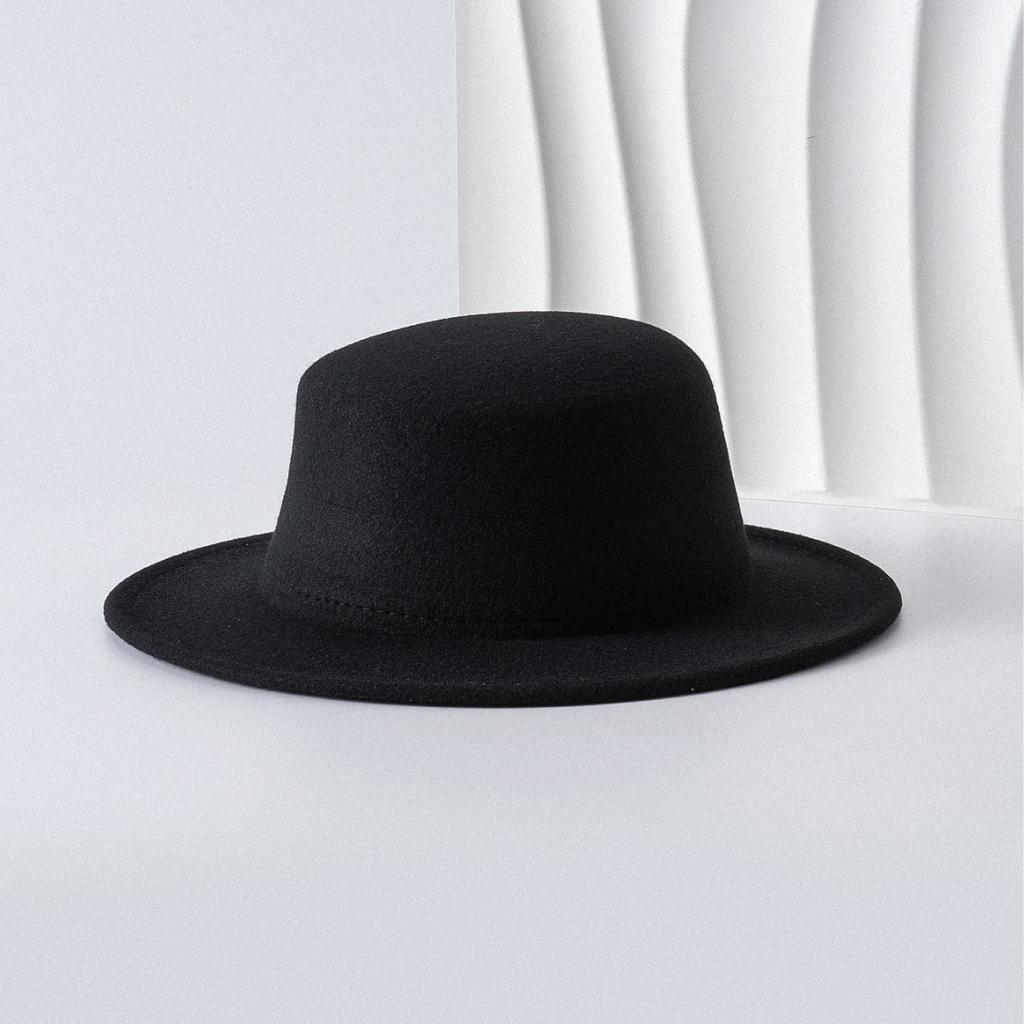 French Classic Retro Daughter Top Hat Black Women's Winter High-end Hat Fashionable Versatile Big Brim Sun Hat