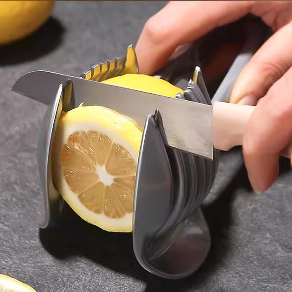 Stainless Steel Kitchen Handheld Orange Lemon Slicer Tomato Cutting Clip Fruit Slicer Creative Gadgets Kitchen Accessories