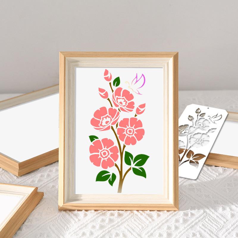 16PC Geometric Floral Stencil Set for DIY Art Crafts, Doodle Sketching Handmade Projects - Reusable Templates for Artists Adults