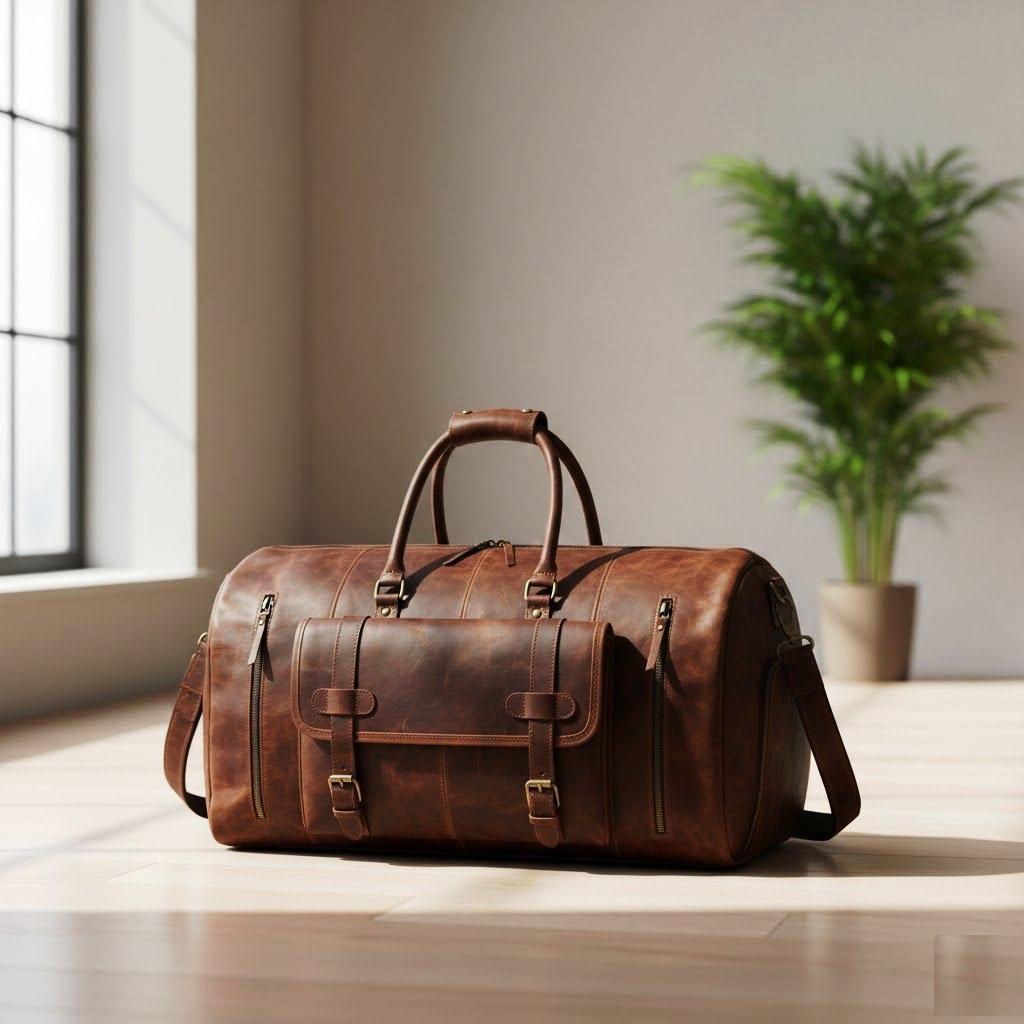 Leather Duffle Bag, Gym Bag Men, Handmade Leather Weekender Vacation Duffel Bag, Travel Bag, Overnight Bag, Leather Holdall, Groomsmen Gift