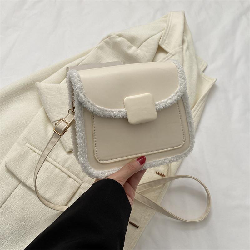 Elegant Pu Leather Small Square Bag Casual Womens Crossbody Bag With Magnetic Closure