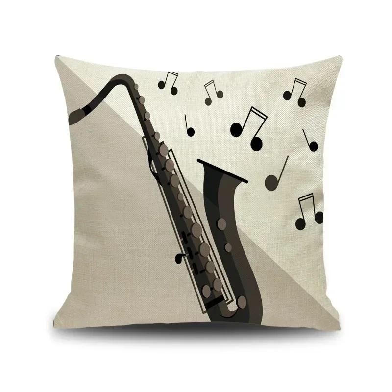Piano Key Wonderful Notes Decorative Pillowcase Car Sofa Art Piece Office Seat Cushion Cover Home Decoration
