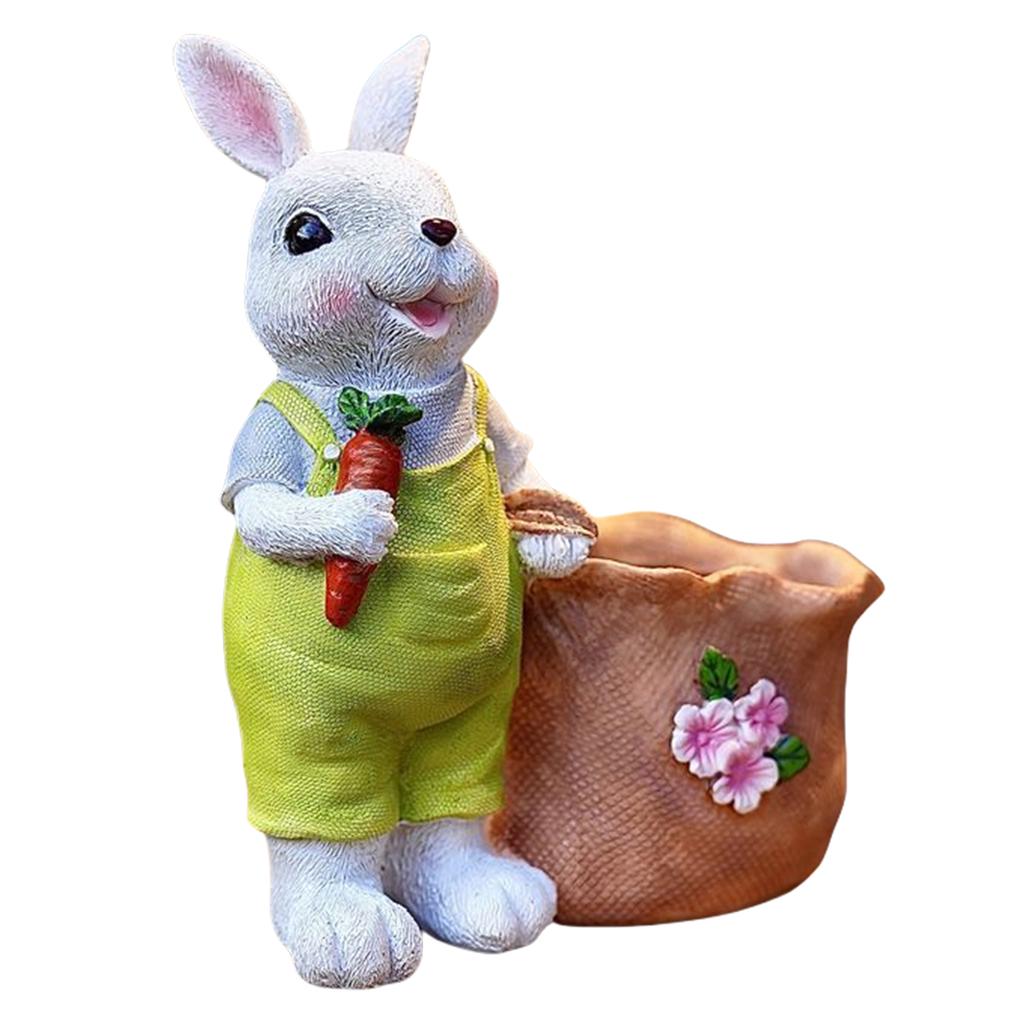 Lustiger Oster-Blumentopf Wiederverwendbar Hase mit Karotte Blumentopf Mehrzweck Cartoon Frühlings-Blumentopf für Zuhause Festival Dekoration
