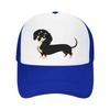 Playful Long Body Dachshund Illustra Mesh Baseball Cap Casual Hat Outdoor  For Womens Unisex FeUnisex