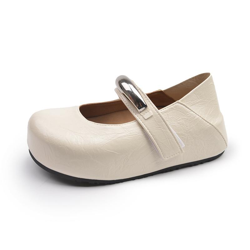 

French retro Mary Jane ballet single shoes women s 2025 spring and summer new round head one-word with shallow mouth grandma shoes 35