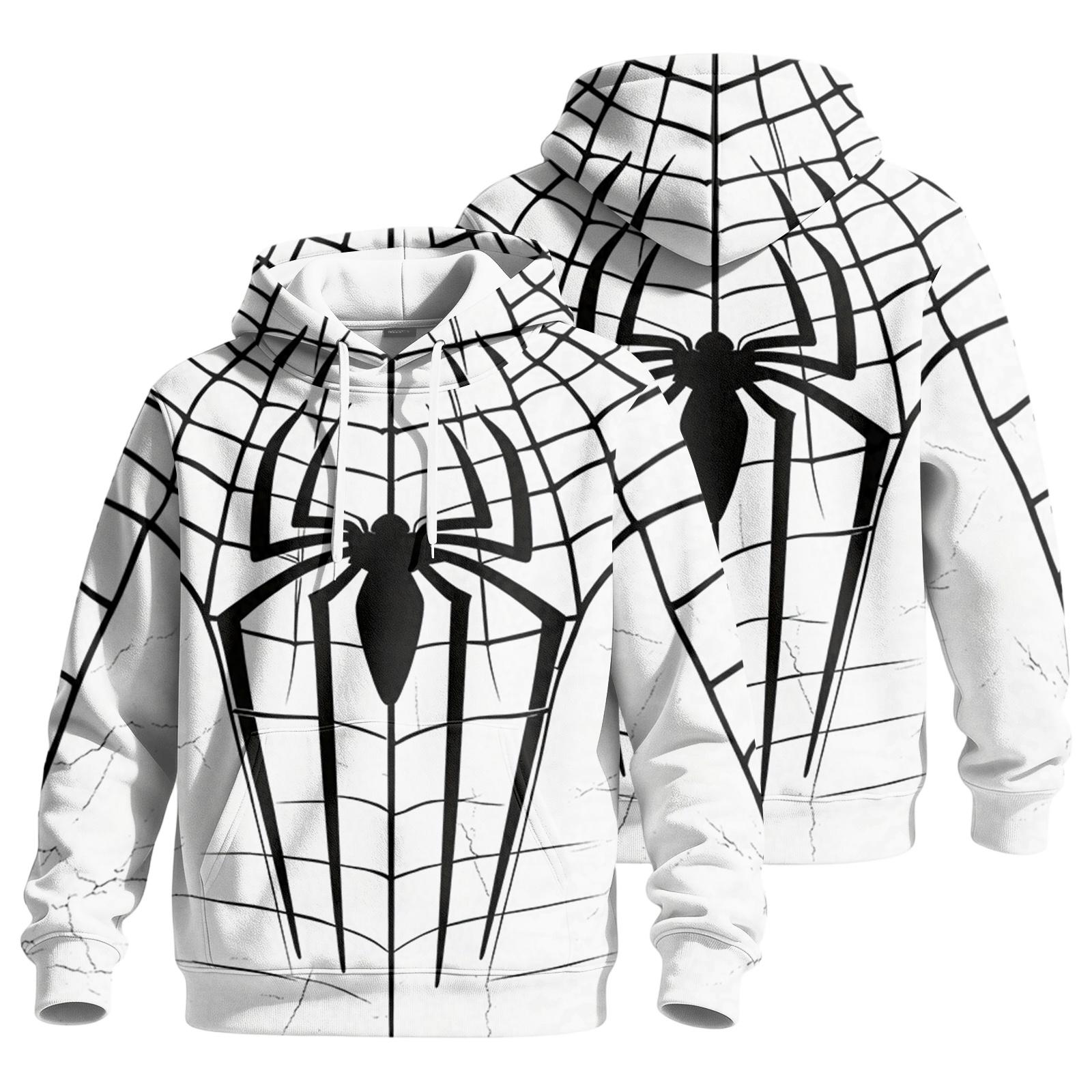Men s Casual Loose Fit Printed Hoodie with Pocket and Drawstring XXL