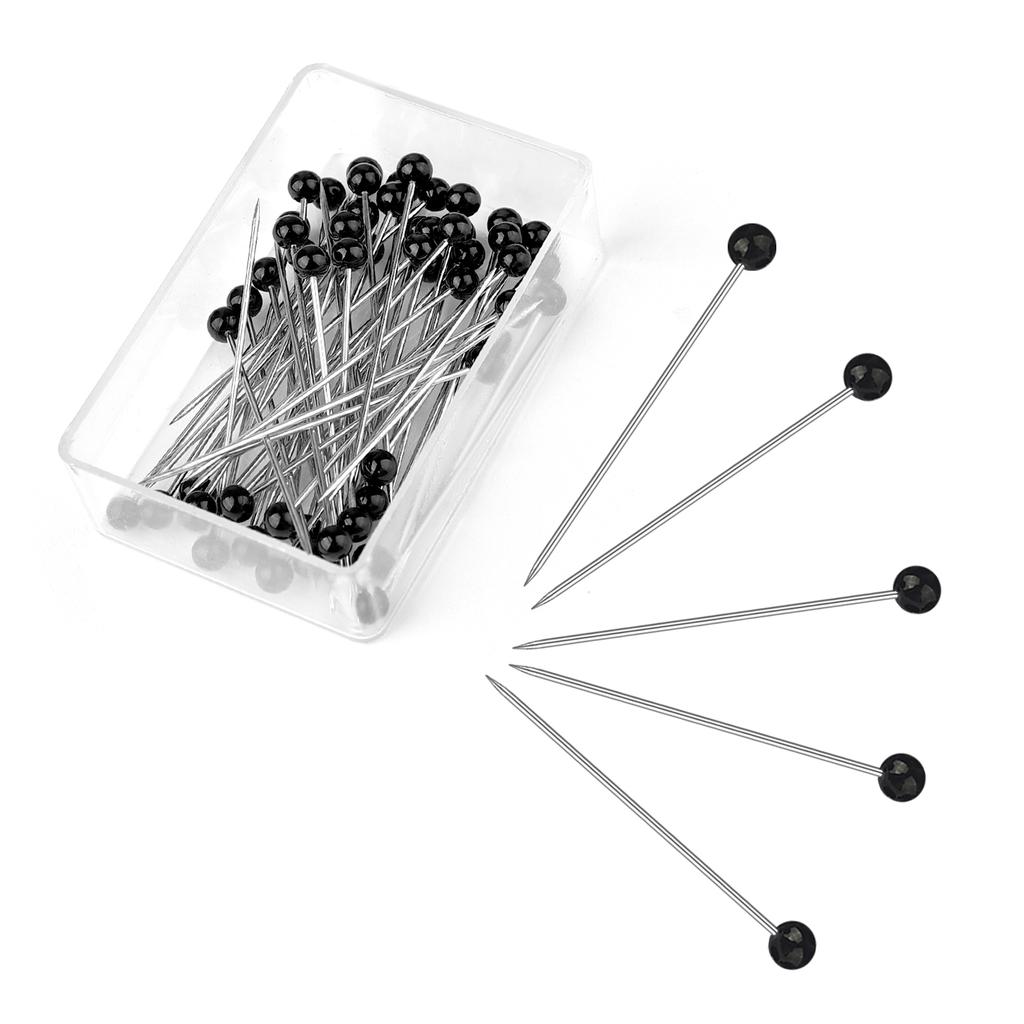 50/100Pcs Fashion Sewing Needles Colored Glass/Ceramics Head Bead Pin Stitch Knitting Needles Sewing Fixed DIY Safety Pin 32mm
