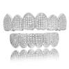 Nuovo Set Grillz Micro-Incassato Non Convenzionale con Diamanti in Zircone Completo Zanne di Vampiro Hip Hop Personalizzato Denti d'Oro Grillz Gioielli per il Corpo