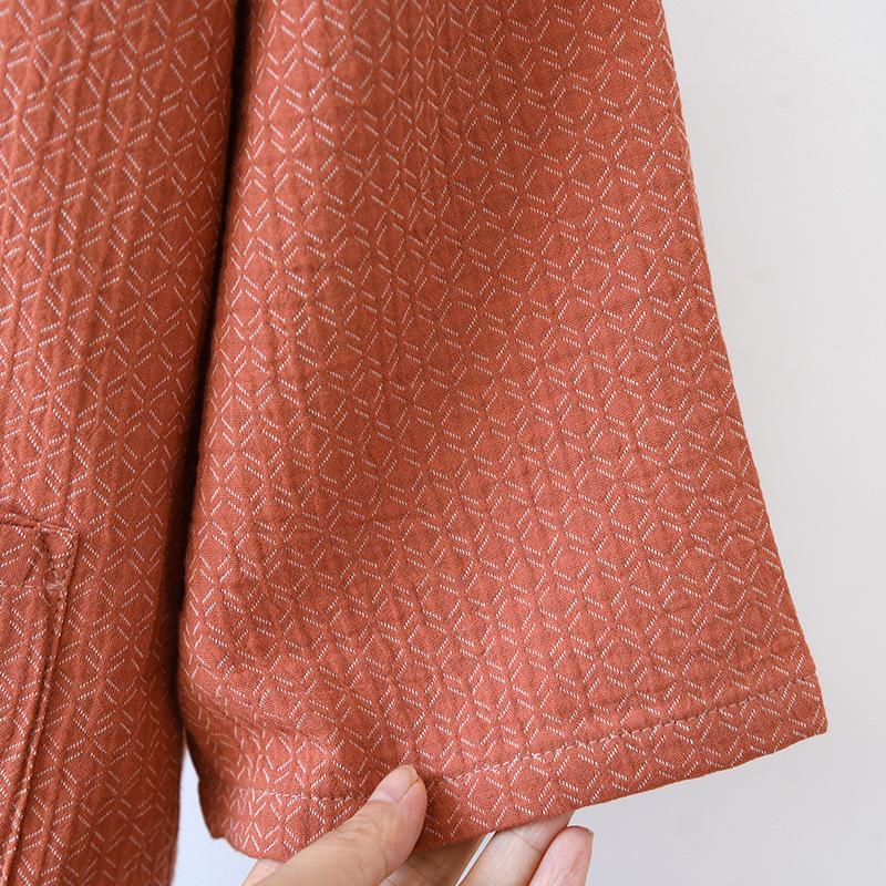 New Japanese Kimono Robe Spring/Summer Couple Nightgown100% Cotton Large Bathrobe Men's and Women's Mid Length Home Pajamas